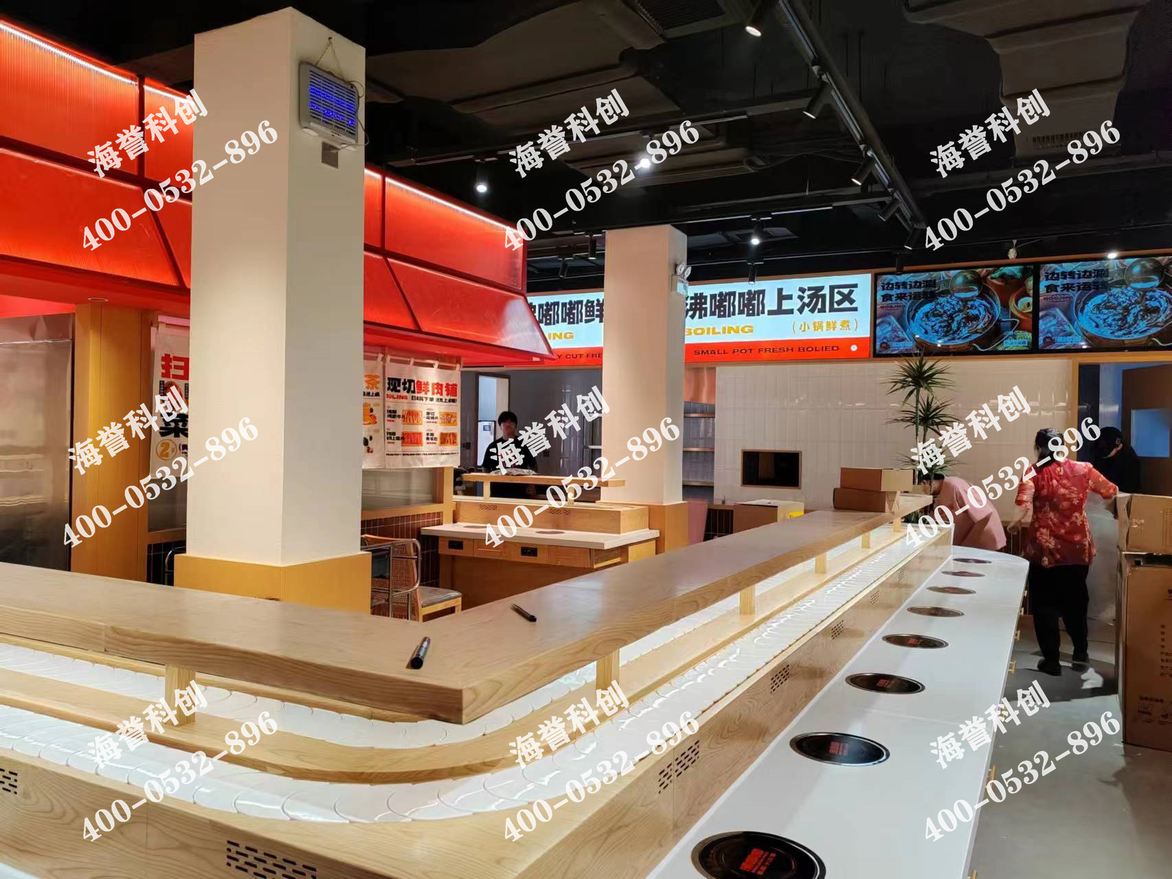 海譽(yù)科創(chuàng)浙江嘉興單涮無煙小火鍋設(shè)備安裝完成