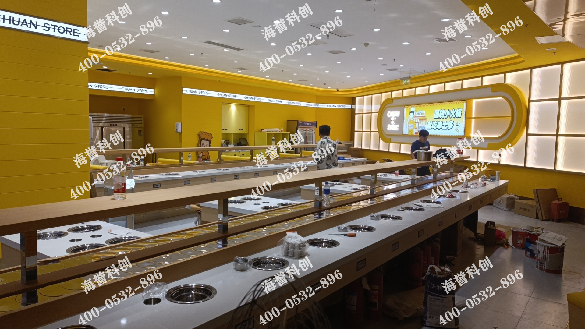 海譽科創(chuàng)江蘇南通單涮無煙小火鍋設備安裝完成