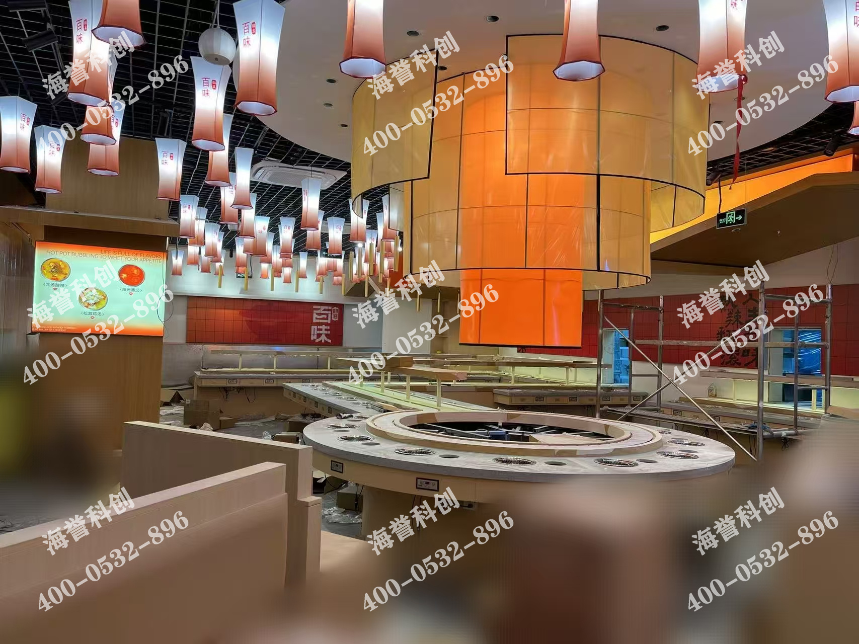 海譽(yù)科創(chuàng)江蘇單涮無煙小火鍋設(shè)備安裝完成